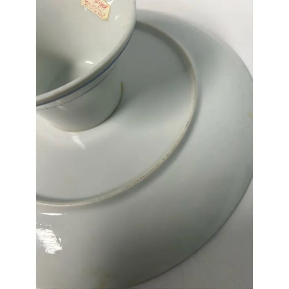 Lord & Taylor Vintage Winter Village scene cake stand